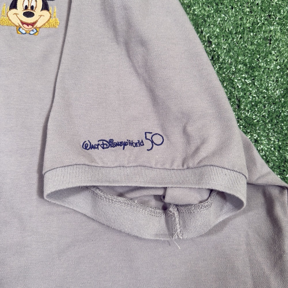 Disney Parks Walt Disney World 50th‎ Anniversary Mickey Polo Shirt XXL Gray - Picture 4 of 7